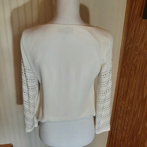 Alfani Long Sleeve Stunning Studded Blouse With Ballon Elastic Waist - Picture 5 of 7